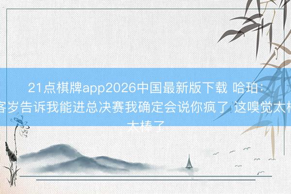 21点棋牌app2026中国最新版下载 哈珀：若客岁告诉我能进总决赛我确定会说你疯了 这嗅觉太棒了